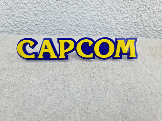 Capcom Acrylic Sign (20cm Long)- Retro hand made acrylic sign - Bedroom, Games Room, Office
