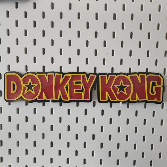 Donkey Kong Logo Acrylic Sign - Retro Nintendo hand made acrylic sign - Bedroom, Games Room, Office - Small, Medium or Large